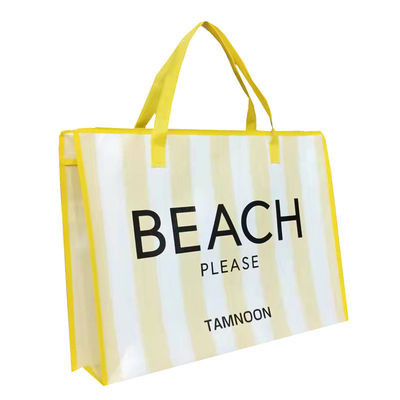 สะอาดต่อสิ่งแวดล้อม PP HANDLED Tote กระเป๋าช้อปปิ้งกระเป๋าสตางค์ 20 กิโลกรัม ความจุ ปิดซิปพับได้
