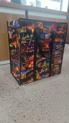 กระเป๋าช้อปปิ้งผิวพรรณ PP ที่เป็นมิตรต่อสิ่งแวดล้อม ขนาด 10 กิโลกรัม